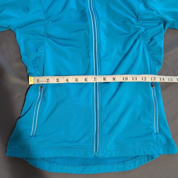 Athleta Half Mile Reflective Hoodie Women’s Small Blue Full Zip Running Jacket - Picture 6 of 11